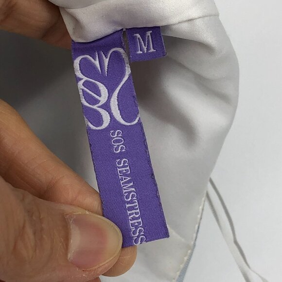 SOS Seamstress corset style off-the-shoulder crop top with lace-up detail size M - Picture 13 of 15